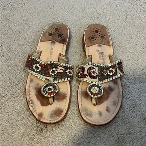 Jack Rogers Multicolor Embellished Sandals